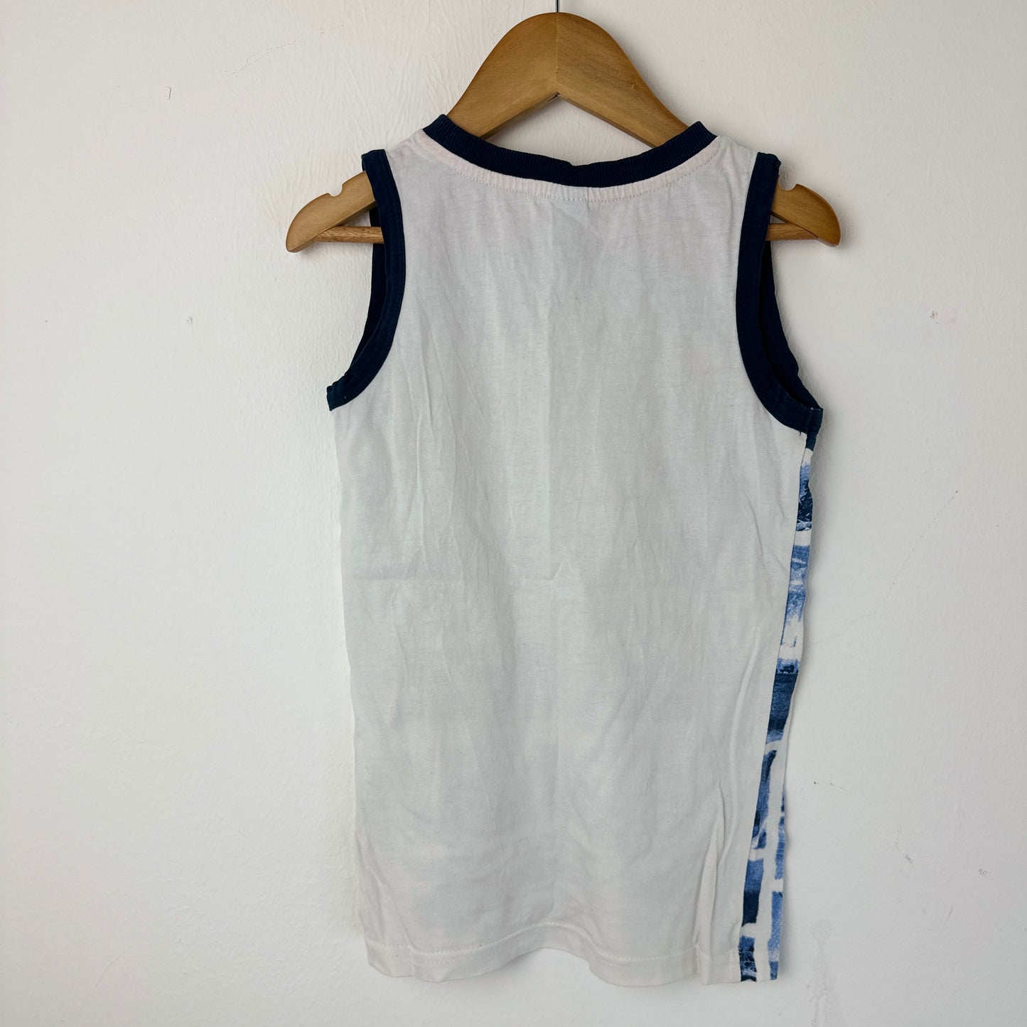Boys Sleeveless Shirt - Vest Tops -white navy