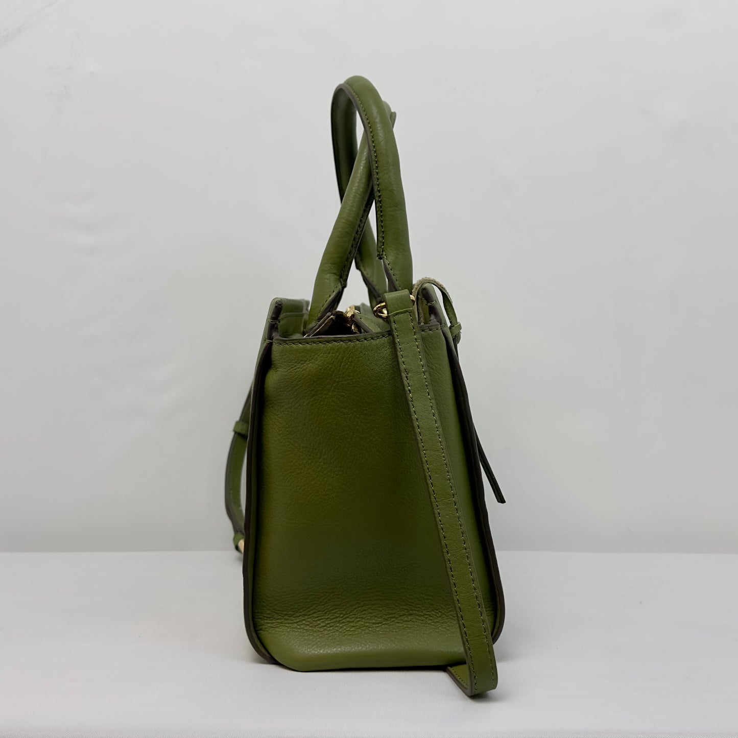 PAUL CASTELLOE - Feminine Leather Handbag - Olive Green