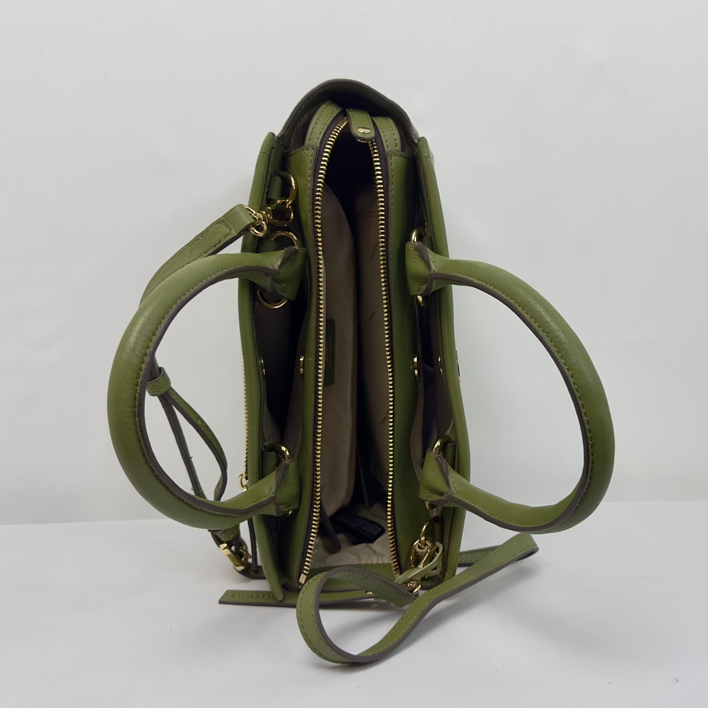 PAUL CASTELLOE - Feminine Leather Handbag - Olive Green