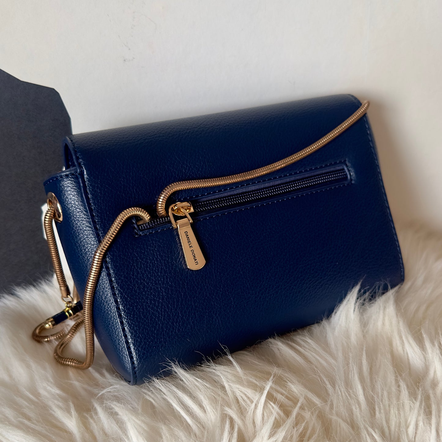 DANIELE DONATI -Leather Clutch Bag -Navy