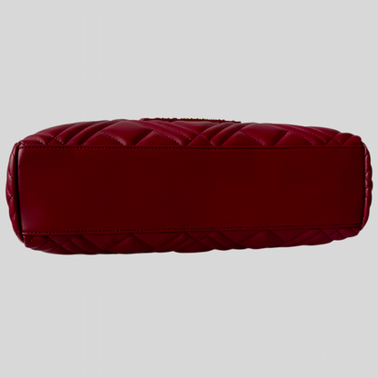 LOVE MOSCHINO -Quilted Leather Handbag -Vino - Burgundy